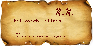 Milkovich Melinda névjegykártya